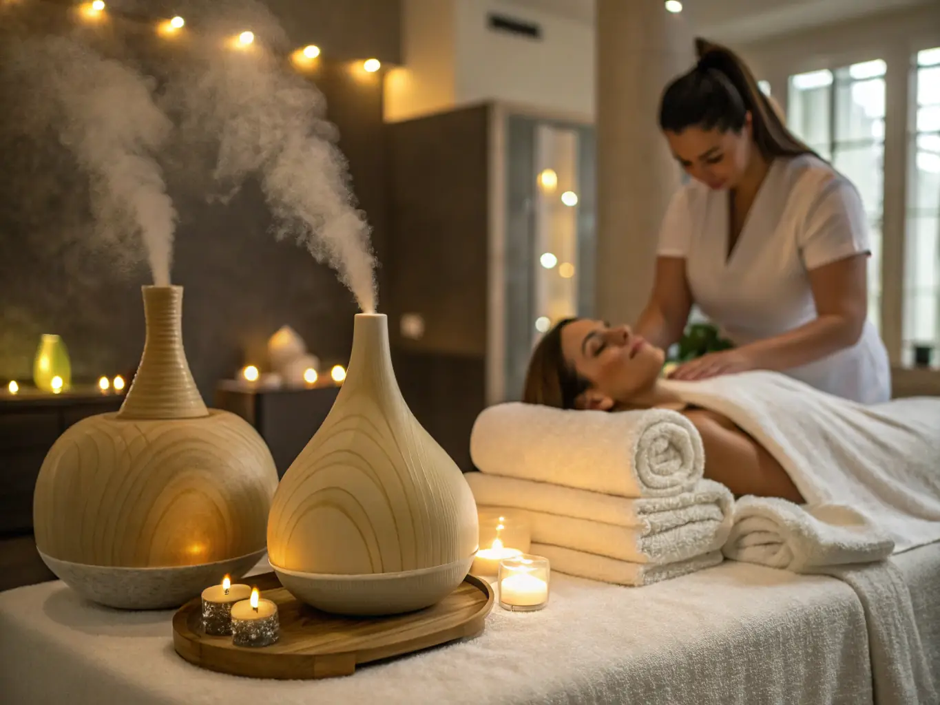 A close-up shot of a woman receiving a facial, with soft lighting and a serene expression on her face, emphasizing the relaxation and skincare aspects of the treatment at LotusWellness.co.nz.